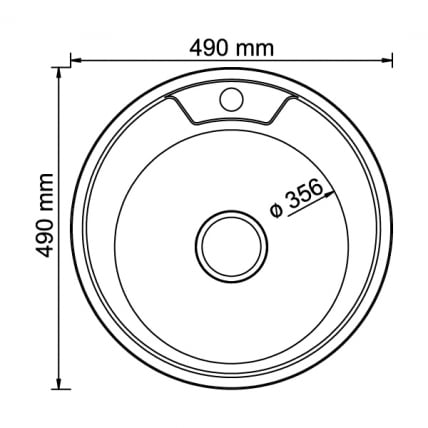 Мойка круглая D-490 мм хром_1