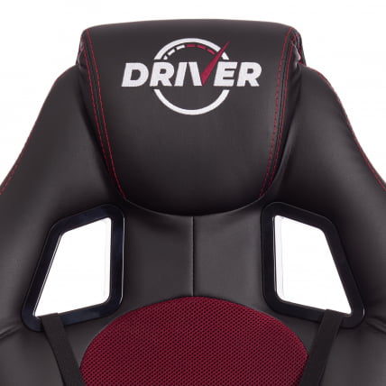 Кресло DRIVER (22) кож/зам/ткань, черный/бордо, 36-6/TW-13_7