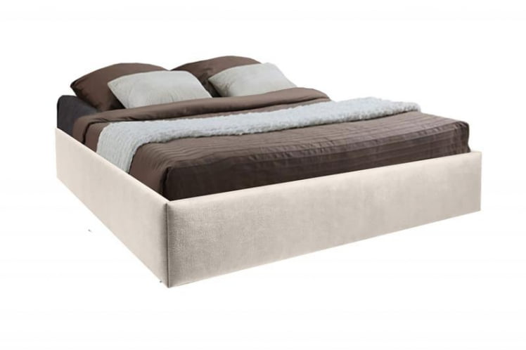 Мягкая интерьерная кровать "Подиум" с подъемным механизмом Материал фасада: Экокожа; Спальное место: 1200х2000 мм; Цвет фасада: Белый; Цвет корпуса: Белый _0