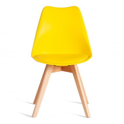Стул TULIP (mod. 73-1) дерево/пластик/экокожа, 47,5x55x80 см, Желтый (Yellow)_4