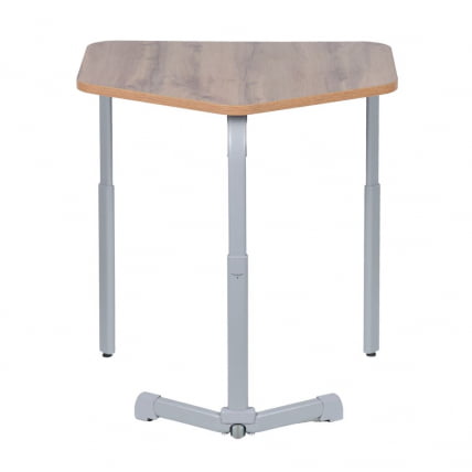 Парта одноместная трапеция (рост 3-7) Клен Танзау/Металл Серый_1