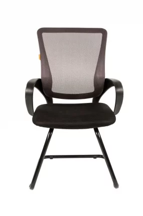 Кресло для посетителей CHAIRMAN 969 В (V)сетка серая/ткань черная_1