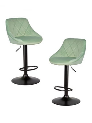 Стул барный DOBRIN LOGAN BLACK (мятный велюр (MJ9-87)) 2 шт_0