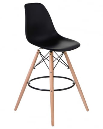 Стул барный ДОБРИН ДСВ БАР (ножки светлый бук, цвет сиденья черный (Б-03)) 2 шт / DOBRIN DSW BAR (B-03))_2