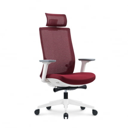 Кресло руководителя RUBY white frame Красный_0