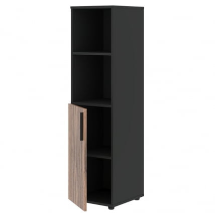 Шкаф-колонка с глухой малой дверью (левый) VELION VENEER VRMCS 40.5 L Американский орех Яшма черная_1