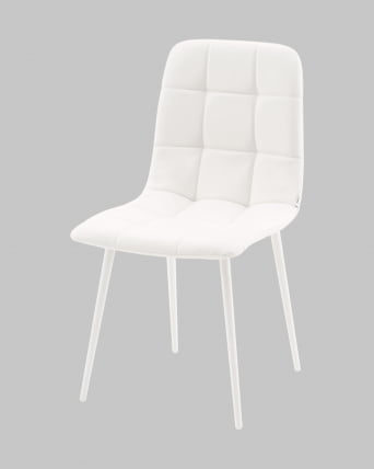 Стул Одди НЕВ экокожа белый белые ножки / NEW_3