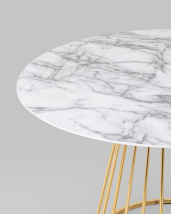 Стол обеденный Ливерпуль 110кс110 Белый мрамор / 110x110_4