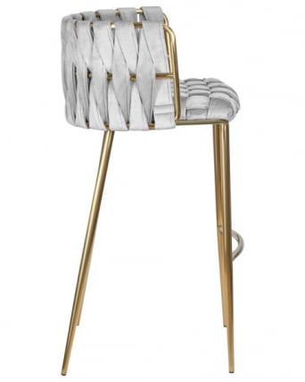 Стул барный ДОБРИН ЕММА ГОЛД (светло-серый велюр (135-37)) 4 шт / DOBRIN EMMA GOLD_3