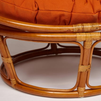 Кресло PAPASAN 23/01 W /с подушкой/ диаметр подушки 122 см, 115х101х104 см, Cognac (коньяк), ткань Оранжевый, С 23_1