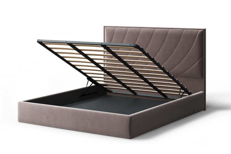 Кровать СОФИЯ 2000*1800мм (без опор), велюр Бренди лайт 05 (кофе), (б/основания, б/матраса)_2