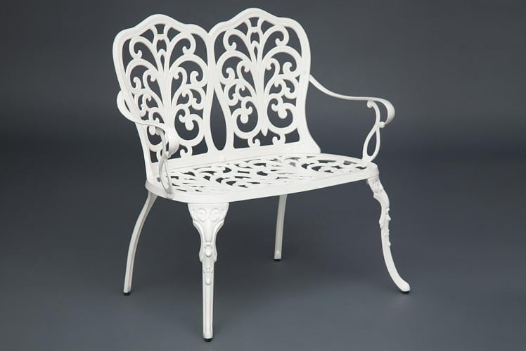Скамья Secret De Maison Symphonie алюминиевый сплав, 95х56х92см, butter white Скамья Secret De Maison Symphonie алюминиевый сплав, 95х56х92см, butter white_2