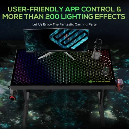 Геймерский стол с RGB подсветкой Eureka GTD-I43 Explorer Edition_2