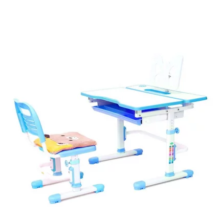 Комплект парта и стул с чехлом RIFFORMA Comfort-07 Белый Голубой_0