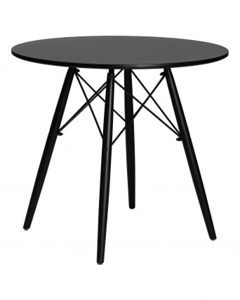 Стол обеденный DOBRIN CHELSEA 80 BLACK (столешница черная, основание черное)_0