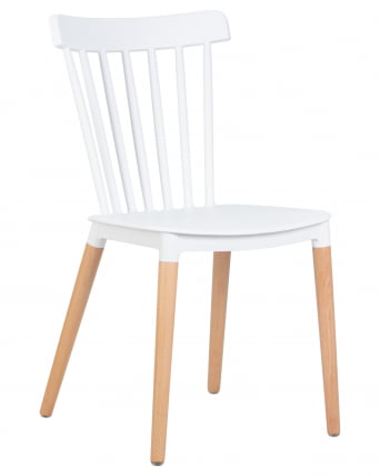 Стул обеденный ДОБРИН ТХЕО ножки светлый бук Белый В-02 / DOBRIN THEO W-02_0