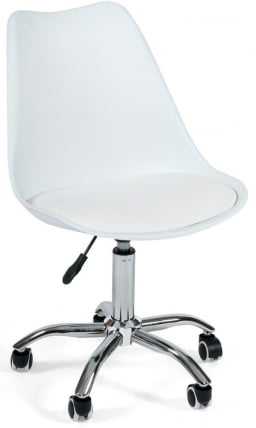 Офисное кресло TULIP (mod.106-1) металл/пластик/PU, 58 x 47 x 97см, White (белый) / Chrome (хром)_0