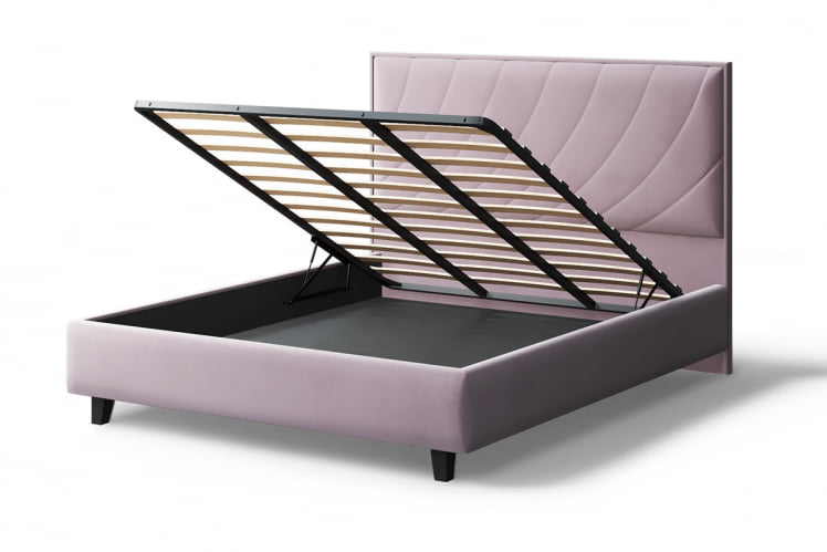 Кровать СОФИЯ 2000*1400мм (на опорах), велюр НЕО 15 (лиловый), (б/основания, б/матраса) / NEO_3