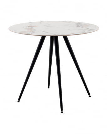 Стол Ники круглый столешница керамика Ice Jade 900_0