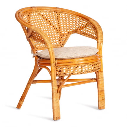 Комплект PELANGI 02/15 ( стол со стеклом + 4 кресла ) [с подушками] ротанг, кресло 65х65х77см, стол диаметр 64х61см, Honey (мед)_5