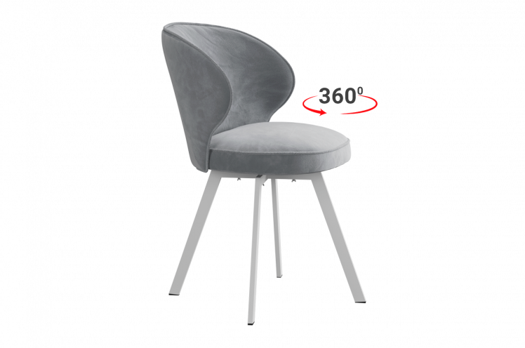 Стул Гудвин Т2П (серый (велюр)/белый)_1