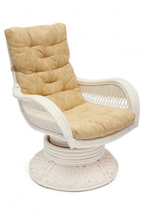 Кресло-качалка ANDREA Relax Medium /с подушкой/ TCH White (белый), Ткань рубчик, цвет кремовый_0