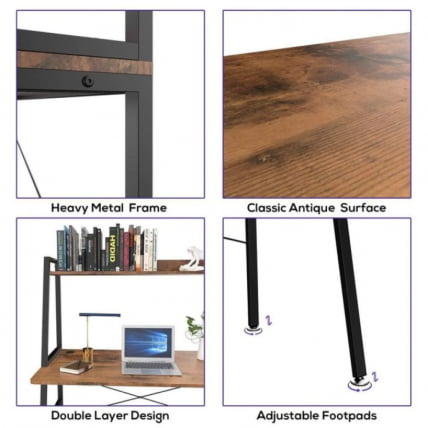 Компьютерный стол ЕУРЕКА ЕРК-ЛД-43ВП Бровн / EUREKA ERK-LD-43VP Brown_4