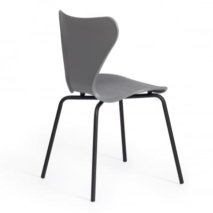 Стул Jacobsen (mod DC 102) пластик/металл, 50 х 46 х 82 см , серый 024/черный_2