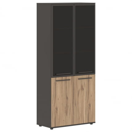 Шкаф комбинированный  с дверьми в металлической раме ЕДИС ЕХCС 85.7 Дуб Денвер светлый Мокко Мокко / EDIS EHCS_0