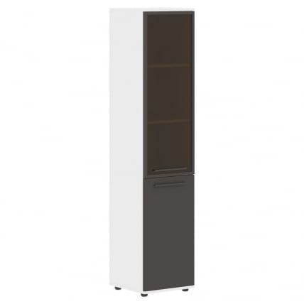 Шкаф-колонка комбинированная с дверью в металлической раме правый ЕДИС ЕХCС 42.7 Р Мокко Мокко Белый / EDIS EHCS R_0