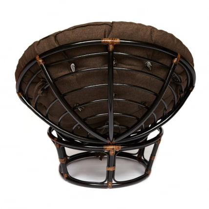 Кресло PAPASAN 23/01 W /с подушкой/ диаметр подушки 125 см, 115х101х104 см, Antique brown (античный черно-коричневый), ткань Коричневый Кресло PAPASAN 23/01 W /с подушкой/ диаметр подушки 125 см, 115х101х104 см, Antique brown (античный черно-коричневый), ткань Коричневый_3
