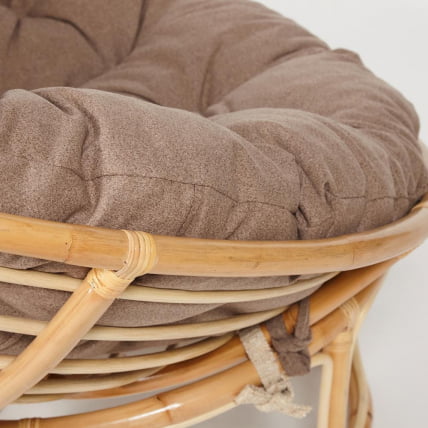 Кресло PAPASAN ECO/ПАПАСАН ЭКО P115-1/SP STD /c подушкой, ремешками/ Natural (натуральный), экошерсть Коричневый, 1811-5_6