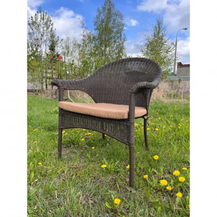 Плетеное кресло LV-140B-Brown с подушкой в комплекте LV-140B-Brown_0