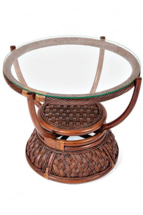 Столик кофейный Andrea ротанг, D60х50см, Pecan Washed (античн. орех) Столик кофейный Andrea ротанг, D60х50см, Pecan Washed (античн. орех)_0