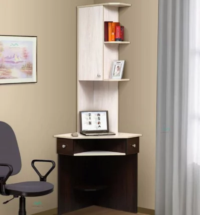 Стол для компьютера угловой В -6 (Венге/Дуб сантана светлый)_0