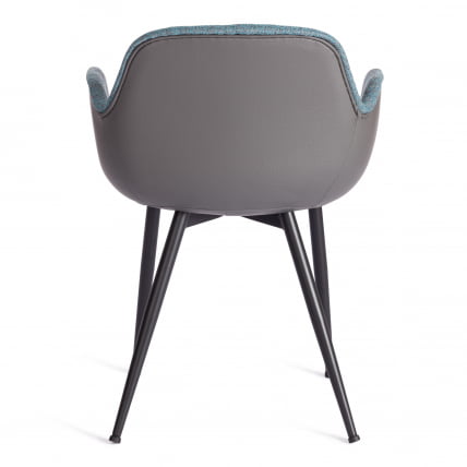 Стул VALENTINO (mod. PC45-2) металл/экокожа/ткань, 55 х 58 х 81 см, Turquoise (бирюзовый)/Grey (серый)/черный_3