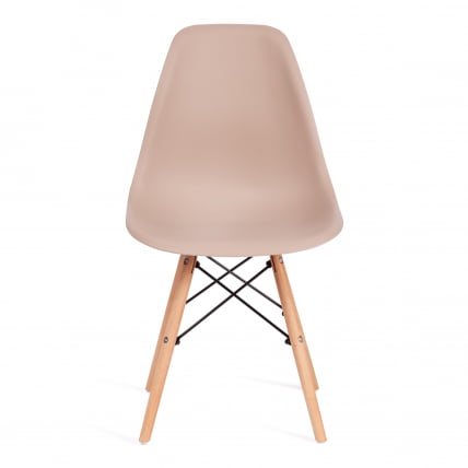 Стул CINDY (EAMES) (mod. 001) дерево бук/металл/сиденье пластик, 51x46x82см, бежевый / beige_4