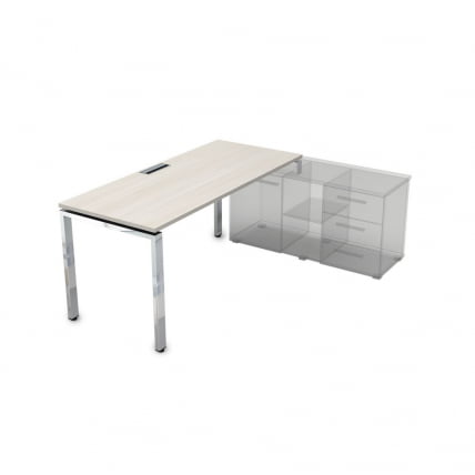 Стол рабочий, прямолинейный три опоры, правый GLOSS LINE НСТП-П.984 Ivory_0