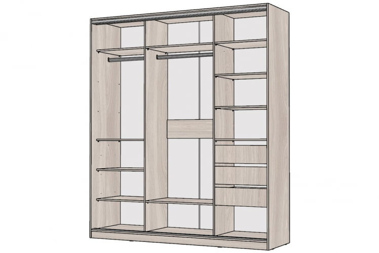 Шкаф-купе 3-х дверный Виктория 2000х584х2300, Ясень шимо светлый 20ДЗЗЗДЛЛЛДЗЗЗ-ЯППШ-Яшс 310-2961_1