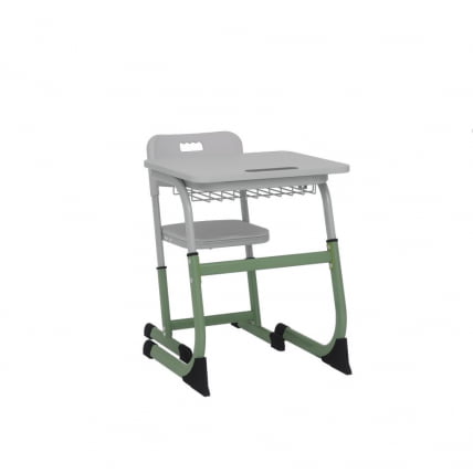 Парта одноместная регулируемая по высоте СМАРТЙ 600х500 (рост 3-5) Желтый/Серый / SMARTY_1