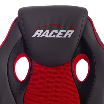 Кресло RACER кож/зам/ткань, металлик/красный, 36/08_7