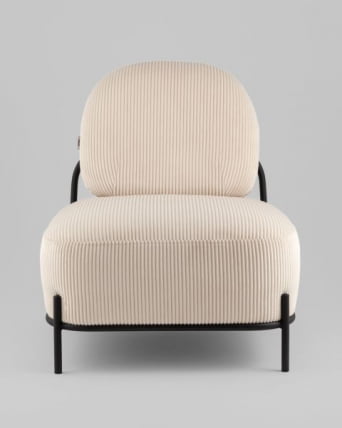 Кресло Стоун К велюр рельефный молочный_1
