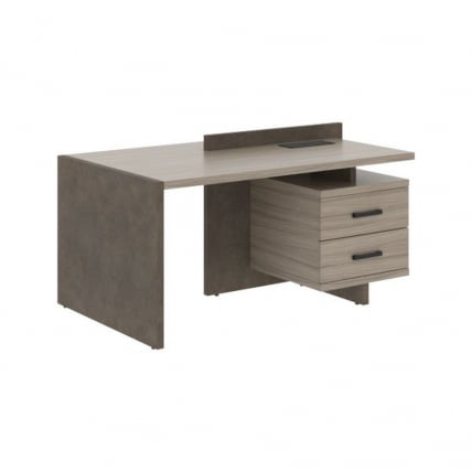 Стол руководителя правый WOOD&STONE СФ-531332 Дрифтвуд Бетон Чикаго темный_0