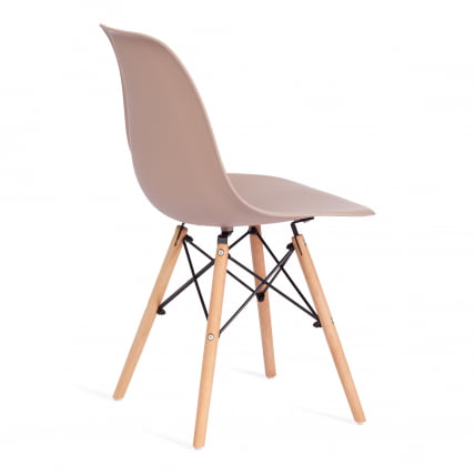 Стул CINDY (EAMES) (mod. 001) дерево бук/металл/сиденье пластик, 51x46x82см, бежевый / beige_2