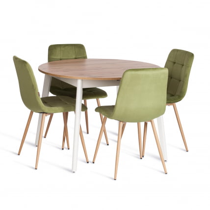 Стул CHILLY (mod. JSC-220) Велюр/металл , 44,5х52,5х88 см, Green (зеленый) HLR54 / натуральный_5