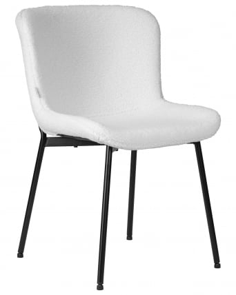Стул обеденный DOBRIN MILO (черные ножки, белый букле (UF992-01))_0