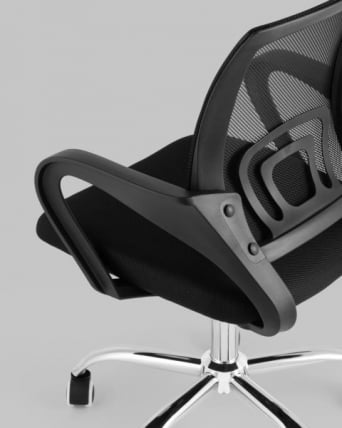 Кресло офисное TopChairs Simple New черный спинка сетка_5