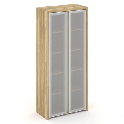 Шкаф высокий широкий (2 высоких фасада стекло сатин в раме) Corner COR.ST-1.10R Гикори Песочный_0