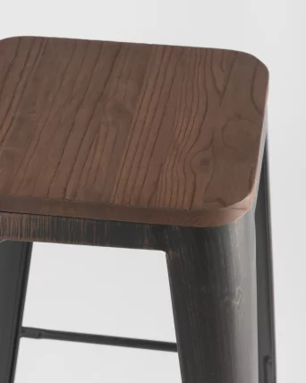 Стул барный TOLIX  WOOD Черная патина с золотом_4