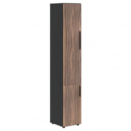 Шкаф-колонка с глухими малыми и средними дверьми (левый) VELION VENEER VRHCS 40.3 L Американский орех Яшма черная_1